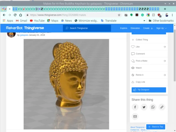 Buddha head keychain