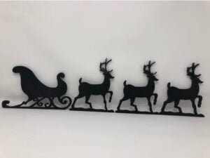 Santa Sleigh & Reindeer Christmas Decoration