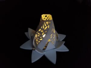 Designer Bottle With Lotus Bottom Lampshade