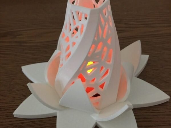 Designer Bottle With Lotus Bottom Lampshade