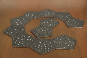 Dodecahedron Shape Geometric Lamp Projecting Christmas Stars Shadows