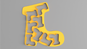 Santa Boots In A Boot Cookie Cutter 3d printed