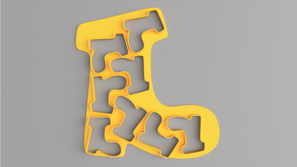 Santa Boots In A Boot Cookie Cutter 3d printed