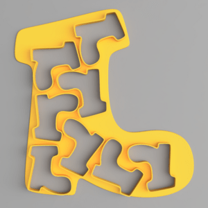 Santa Boots In A Boot Cookie Cutter 3d printed