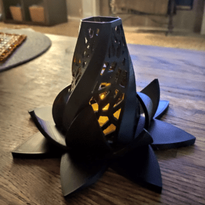 Designer Bottle With Lotus Bottom Lampshade