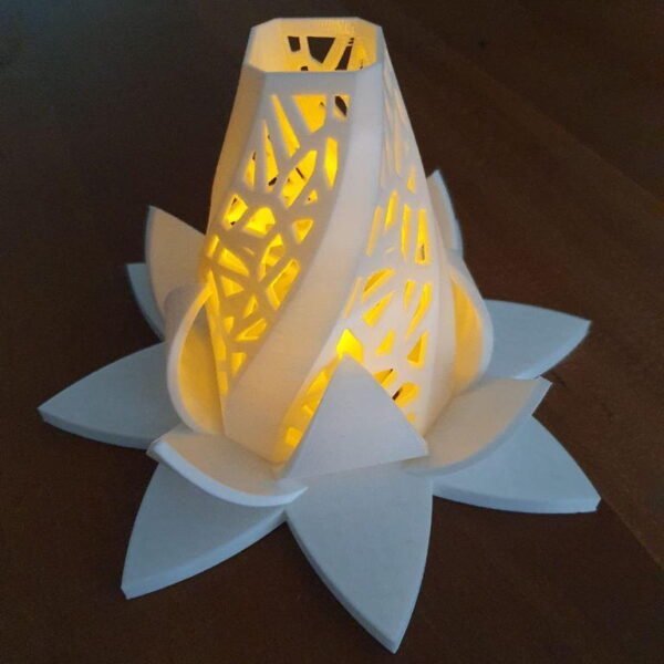 Designer Bottle With Lotus Bottom Lampshade