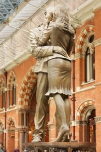 Meet Me Statue at St Pancras Station London - 3D Printed Replica - Home Decor Centerpiece