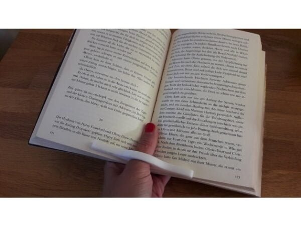 Book ring - One hand book holder - Thumb holder - 3D printed White