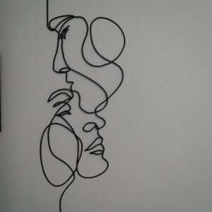 Love Gesture Wall Art Couple Home Decor Two Face Wall Hanging