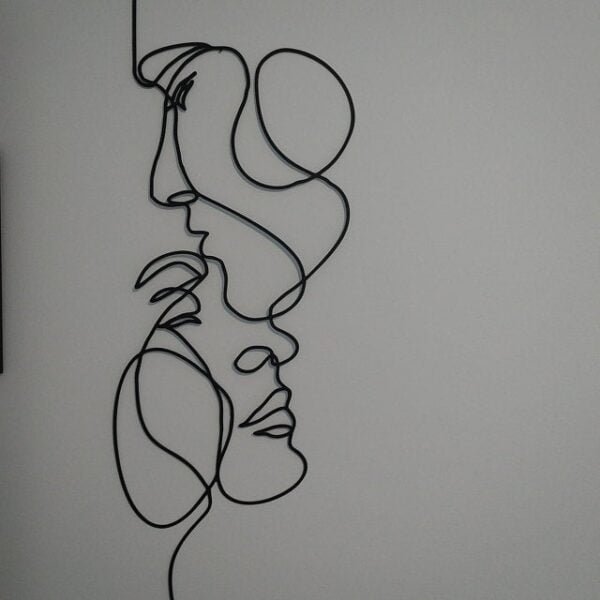 Love Gesture Wall Art Couple Home Decor Two Face Wall Hanging