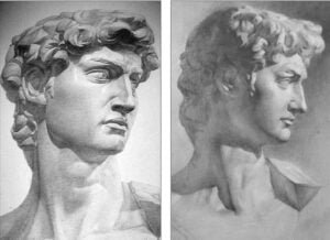 Michelangelo's David Head Bust Art Sculpture