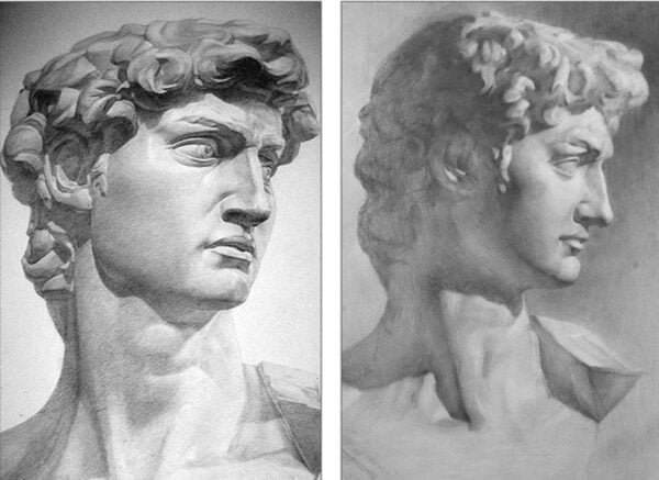 Michelangelo's David Head Bust Art Sculpture