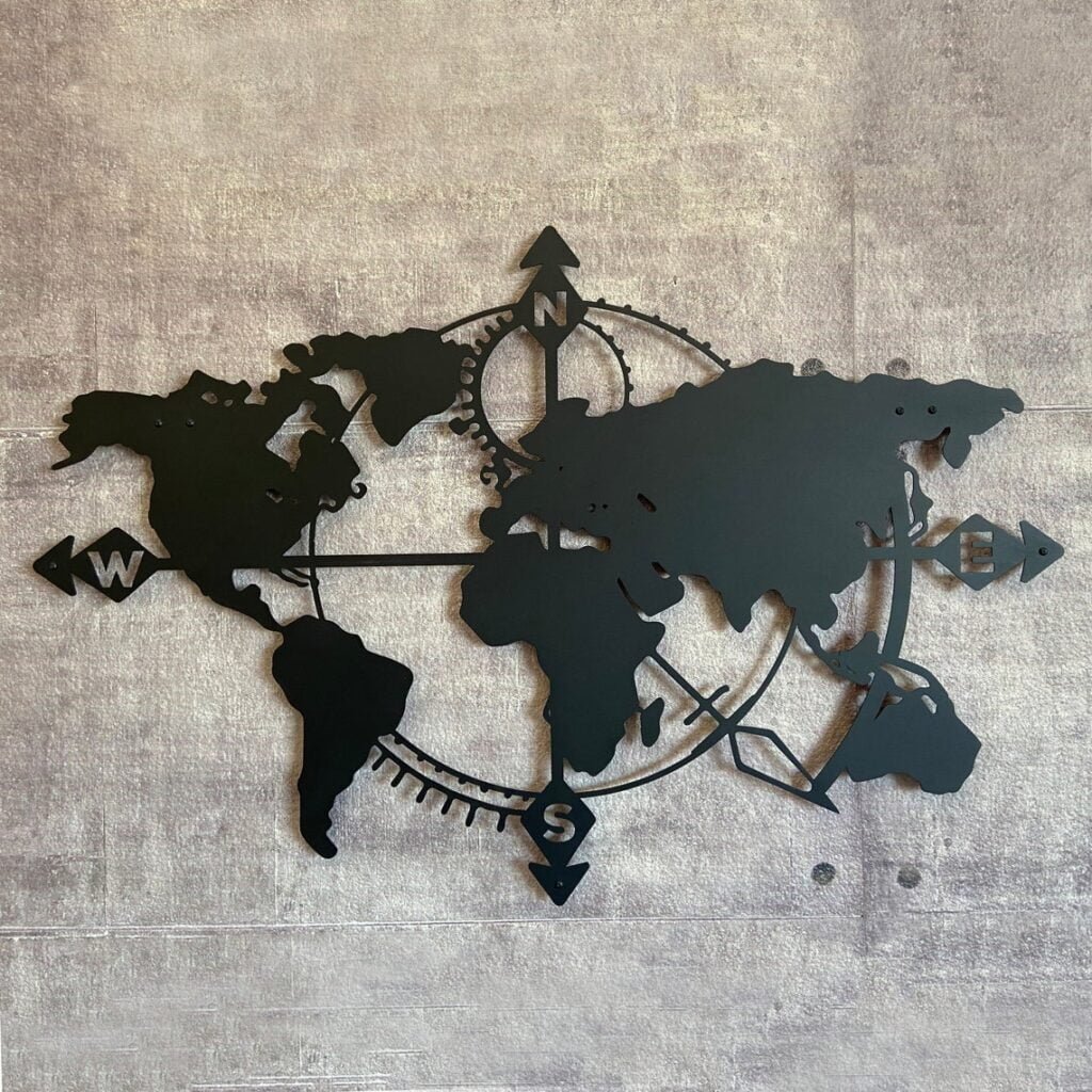 Map of Life, Metal World Map, Metal Wall Decor, Metal Wall Art, Metal