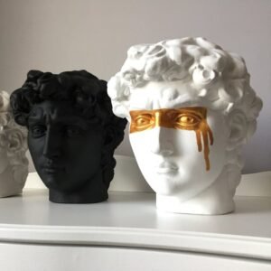 Desk Sculpture David Statue Head Planter Pen Holder
