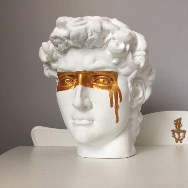 Desk Sculpture David Statue Head Planter Pen Holder