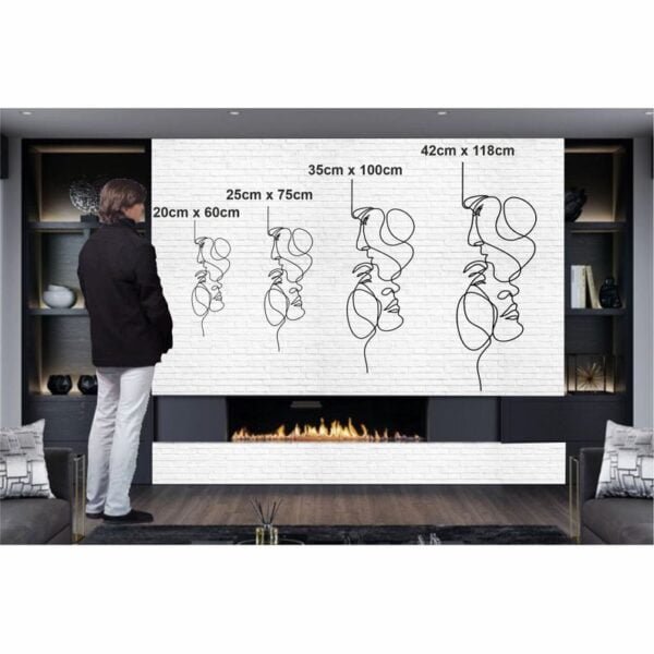 Love Gesture Wall Art Couple Home Decor Two Face Wall Hanging