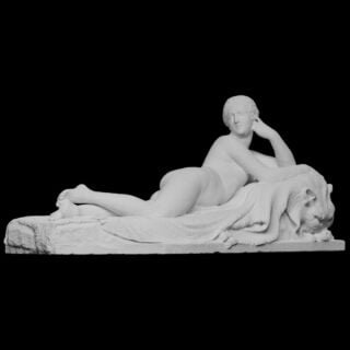 Reclining Venus with Cupid - Home Decor Sculpture