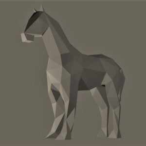 Low Poly Horse Sculpture Figurine