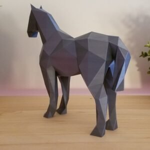 Low Poly Horse Sculpture Figurine