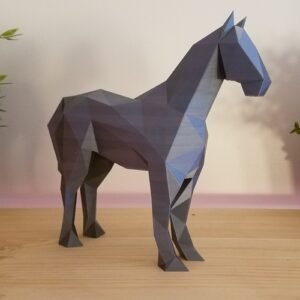 Low Poly Horse Sculpture Figurine