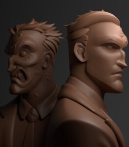 Harvey Dent Two-Face Bust 3d printed