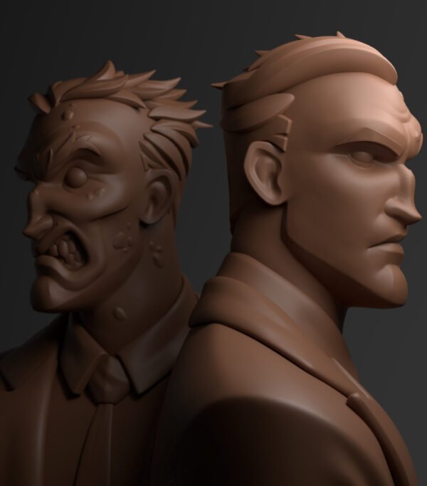 Harvey Dent Two-Face Bust 3d printed