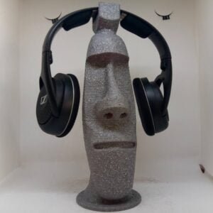 Easter Island Moai Statue Headphone Rack Pacific / Polynesian Archipelago-Themed Headset Hanger Stand