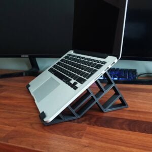 3D Printed Geometric Laptop Macbook Stand Mount Dock Multiple Colours Non-Slip Rubber Feet Storage Accessory