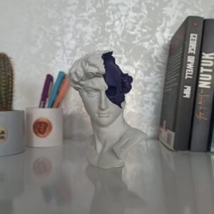 David's Mind David Skull Head 3d printed David Statue Blue