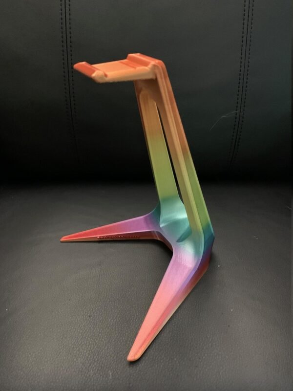 SPECIAL ADDITION Headphone Stand RAINBOW VARIANT Minimalistic Headphone Stand is a heavy-duty universal headphones stand. While weighing about 167 gm; the sturdy infill, one-piece construction, and even weight distribution allow it to support even the heaviest sets of headphones with ease.
