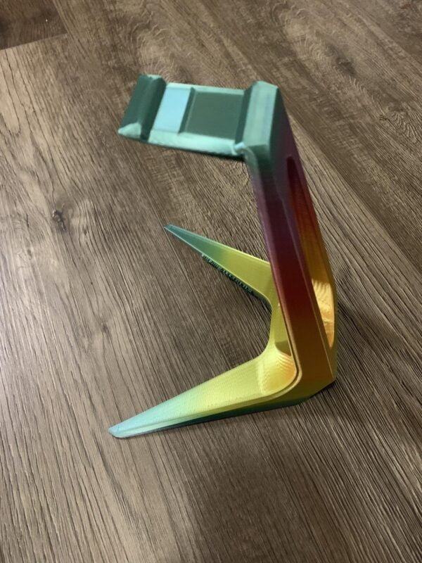 SPECIAL ADDITION Headphone Stand RAINBOW VARIANT Minimalistic Headphone Stand is a heavy-duty universal headphones stand. While weighing about 167 gm; the sturdy infill, one-piece construction, and even weight distribution allow it to support even the heaviest sets of headphones with ease.