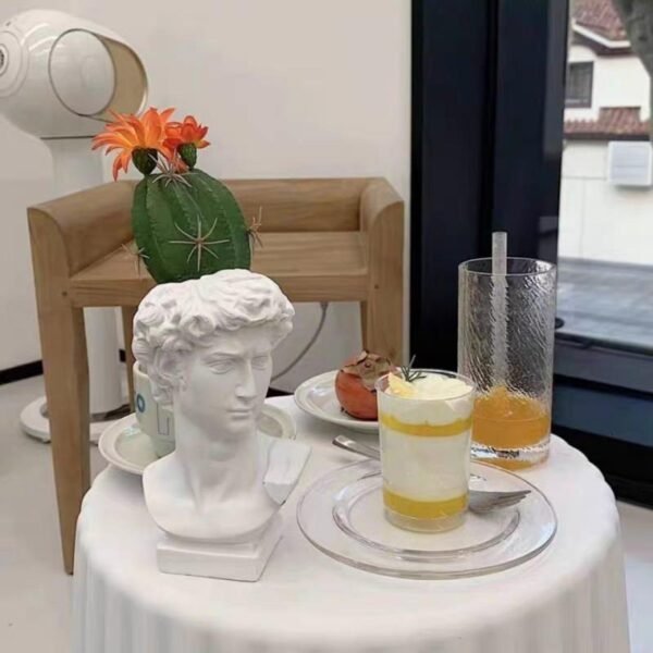 Statue Head David Sculpture Resin Pen Holder Desk Organizer Makeup Brush Flower Pot Vase Gift for Mom