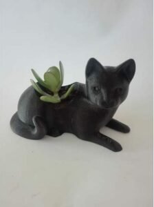 Artisans Cat Planter for office tabletop desk decor