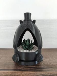 Elegant fancy cat pot planter with tray and holes for watering