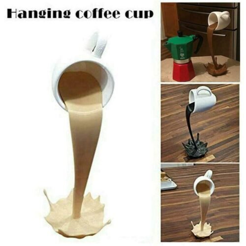 2021 Floating Coffee Cup Mug Sculpture Kitchen Decor Pouring Spilling Splash Creative Coffee Mug Tazas Mug Home Decoration