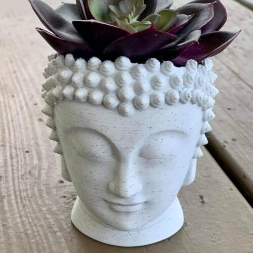 Indoor 3D Printed Buddha Head Succulent Planter