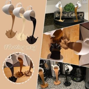 2021 Floating Coffee Cup Mug Sculpture Kitchen Decor Pouring Spilling Splash Creative Coffee Mug Tazas Mug Home Decoration