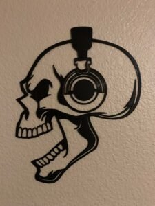 SKULL With Headphone Wall Art Decoration