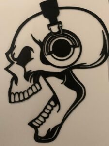 SKULL With Headphone Wall Art Decoration