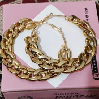 Retro trendy circular chain earrings