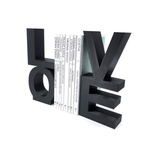 LOVE - 3D Library Bookends / Brackets Gift for Book Lovers Christmas Gift