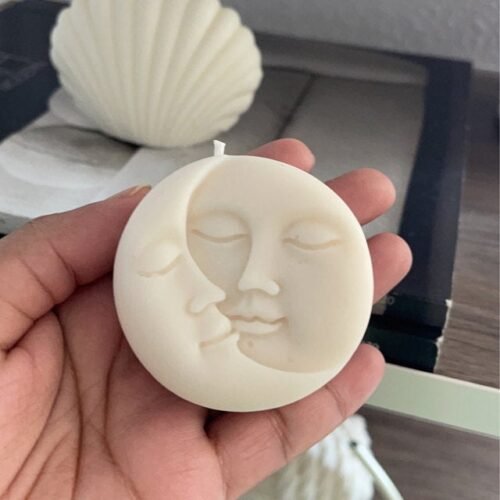 Sun and Moon Face Candle Soy Wax Premium