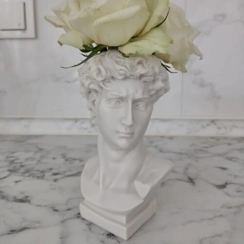 Michelangelo Statue David Head Bust Planter Vase