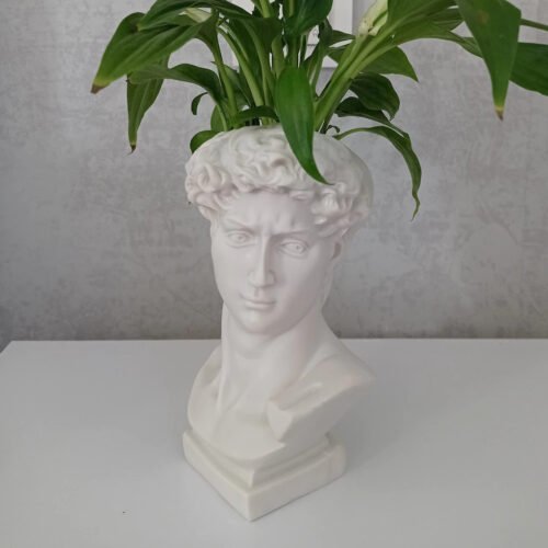 Michelangelo Statue David Head Bust Planter Vase
