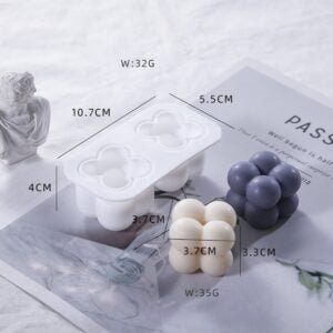 Cube Buble Candle Mould For making Wax Candle. 3D Silicone Moulds Soy Cube Shaped Ball Mold For Handmade Soap Wax Candle