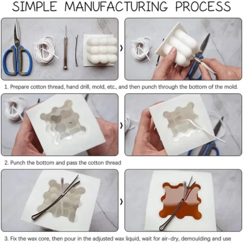 3D Magic Big Cube Candle Mold, 2 sizes Bubbles ball Candle Silicone Mold, DIY Handmade Soap mold, Chocolate cake, candle craft supplies