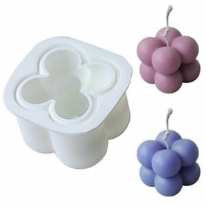Cube Buble Candle Mould For making Wax Candle. 3D Silicone Moulds Soy Cube Shaped Ball Mold For Handmade Soap Wax Candle