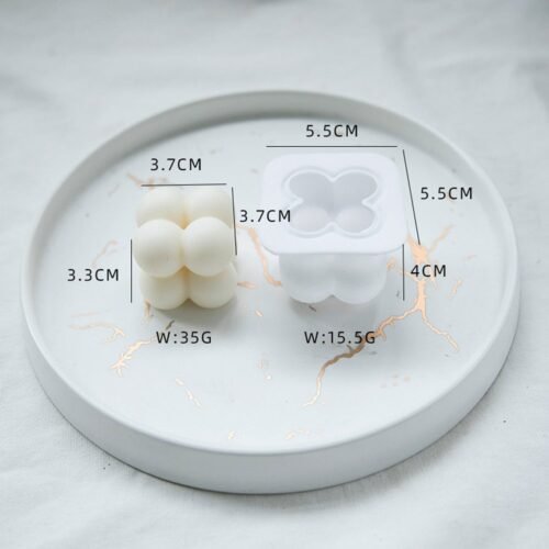 Cube Buble Candle Mould For making Wax Candle. 3D Silicone Moulds Soy Cube Shaped Ball Mold For Handmade Soap Wax Candle