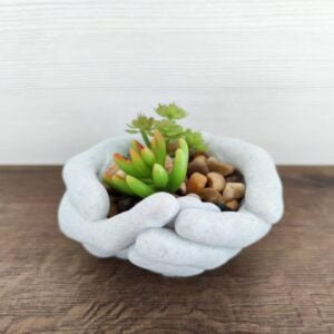 Cupped Hands Plant Pot with Drainage Holes - Hand Bowl - Storage Tray - Organizer - Hands Planter - Jewelry Holder