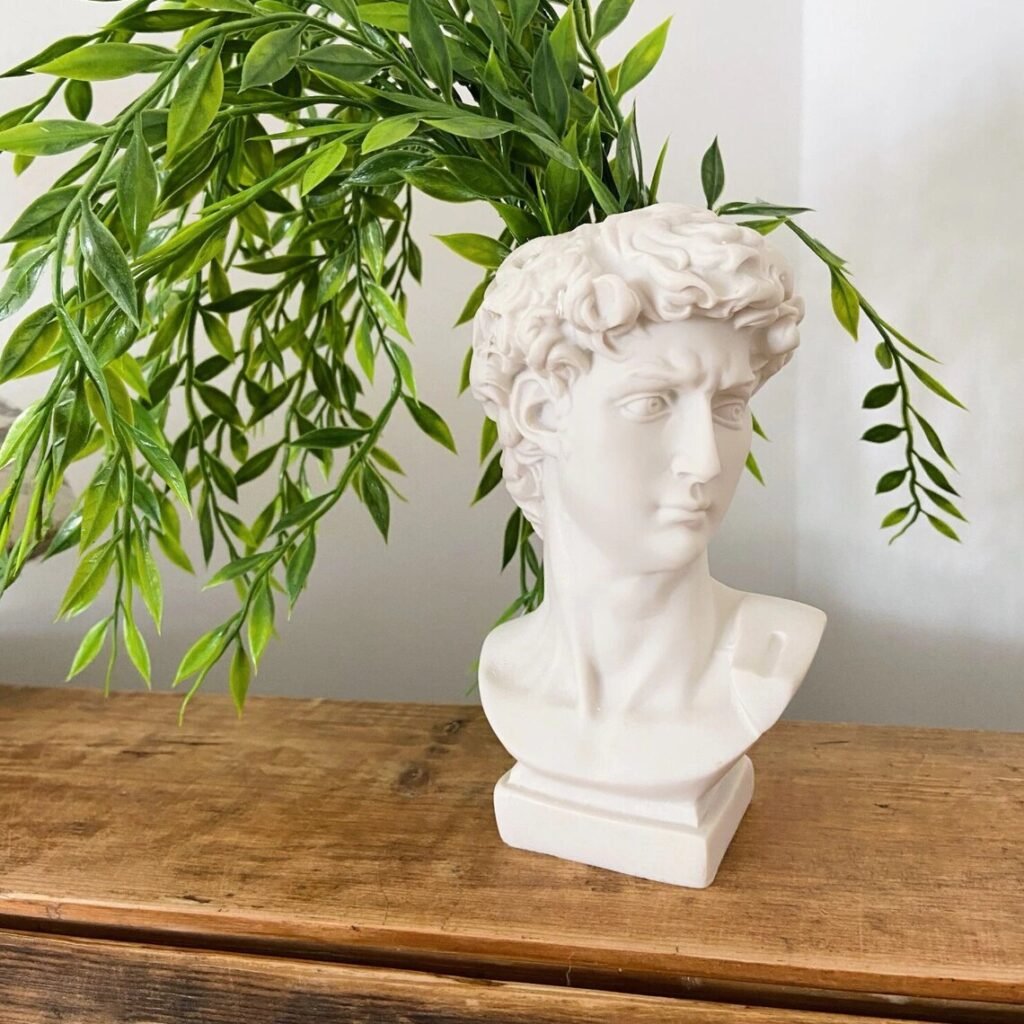 Michelangelo Statue David Head Bust Planter Vase - Makers India